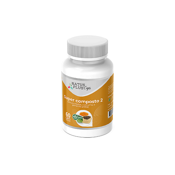 Super Composto II (Ora Pro Nobis,Cúrcuma e Pimenta Preta) Natus Plus | 60 Caps 500mg