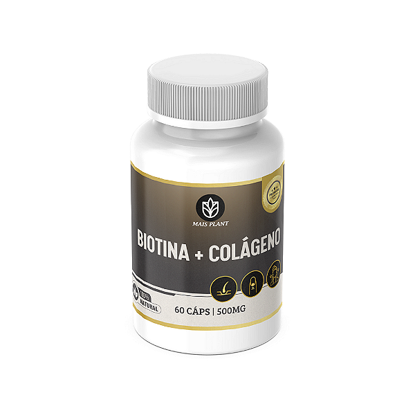 Biotina + Colágeno Mais Plant | 60 Capsulas -  500mg
