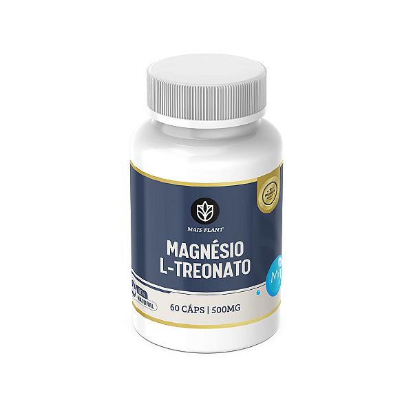 Magnésio L - Treonato Mais Plant | 60 Capsulas - 500mg