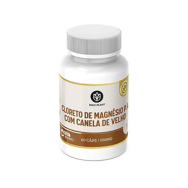 Cloreto de Magnésio P.A + Canela de Velho Mais Plant | 60 Cápsulas - 500mg