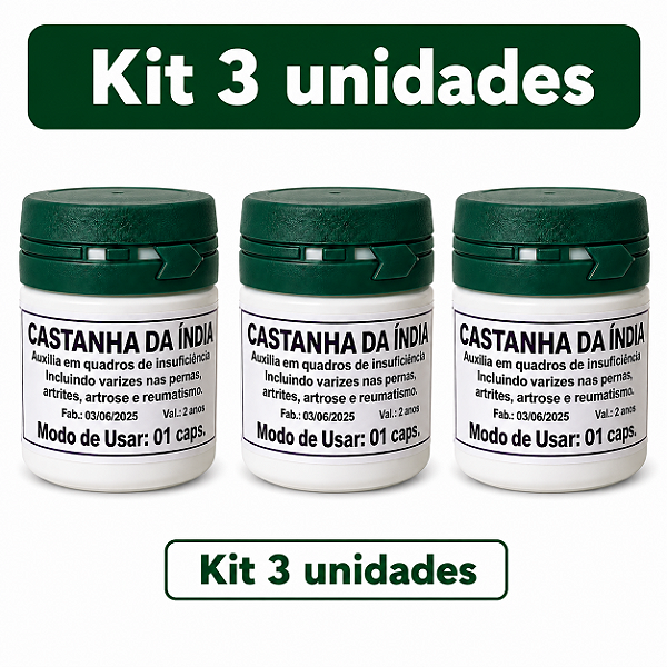 Kit 3 Castanha Caseira da Índia Original