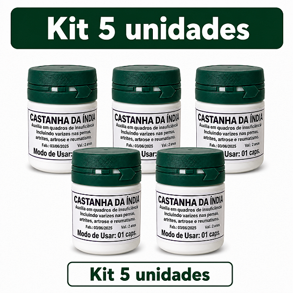 Kit 5 Castanha Caseira da Índia Original | Frete Grátis