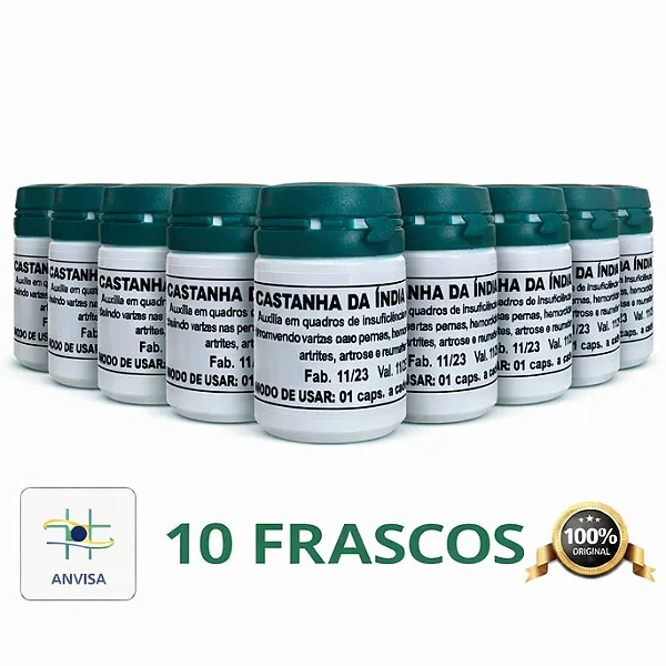 Kit 10 Castanha Caseira da Índia Original | Frete Grátis