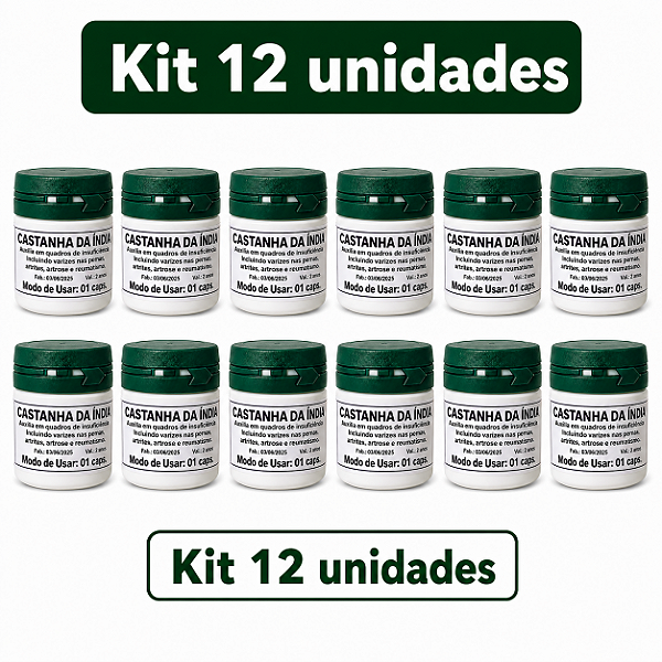 Kit 12 Castanha Caseira da Índia Original | Frete Grátis