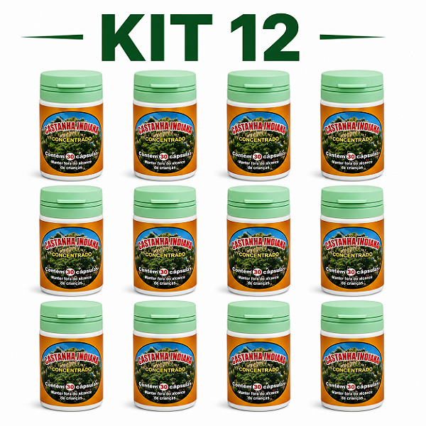Kit 12 Castanha Indiana Concentrado 30 Cápsulas Frete Grátis