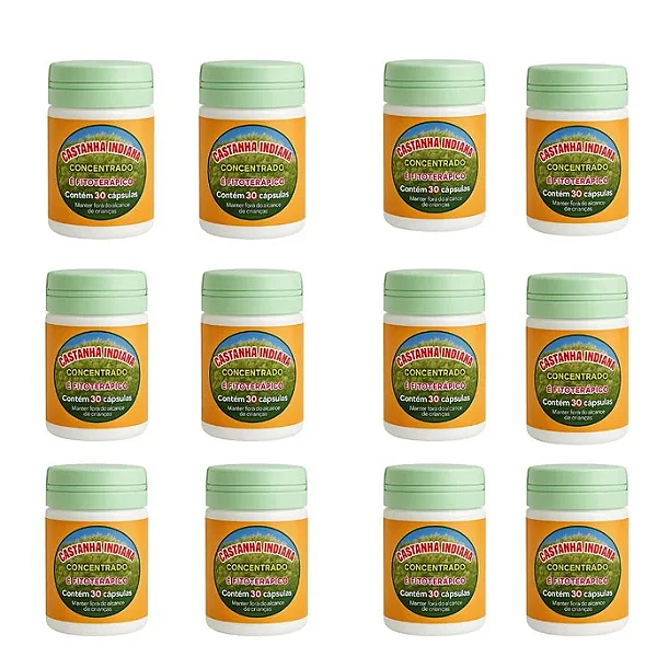 Kit 12 Castanha Indiana Concentrado 30 Cápsulas Frete Grátis