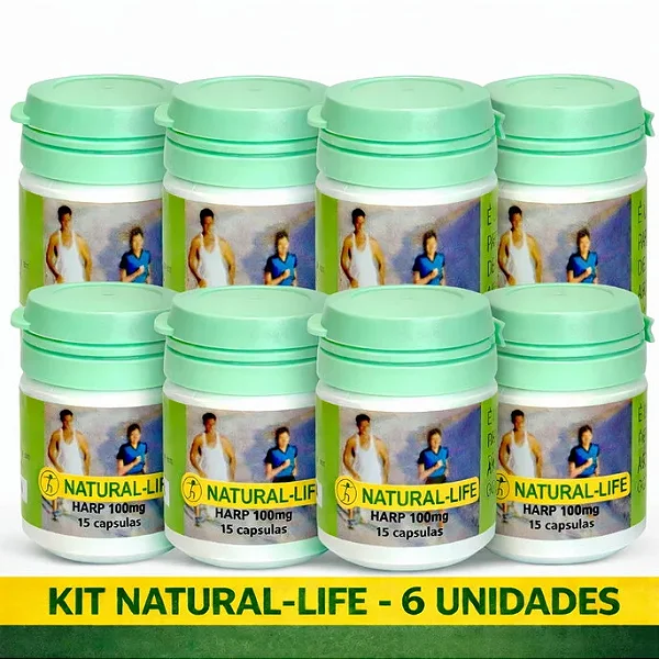 Kit 6 Frascos de Natural Life Harp 15 Caps Frete Grátis