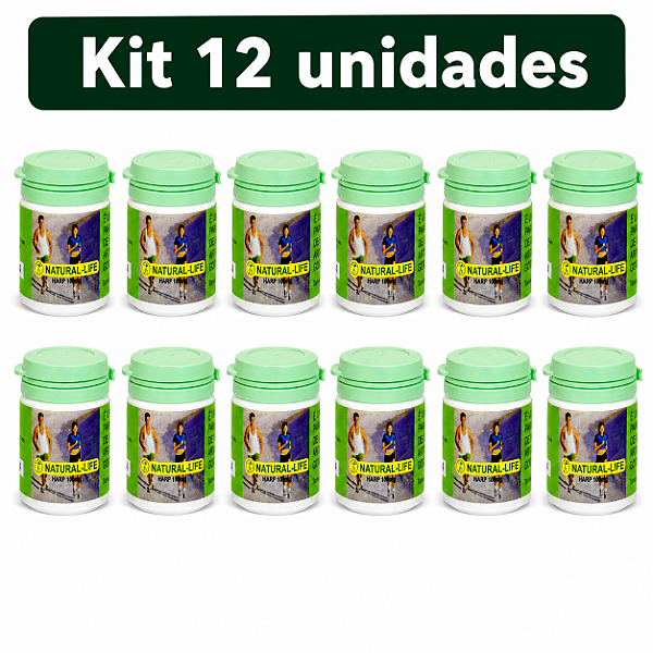 Kit 12 Frascos de Natural Life Harp 15 Caps