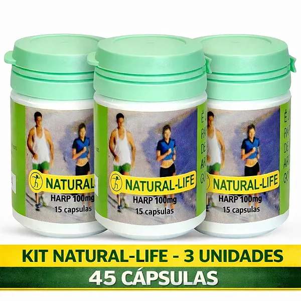 Kit 3 Frascos de Natural Life Harp 15 Caps Frete Grátis