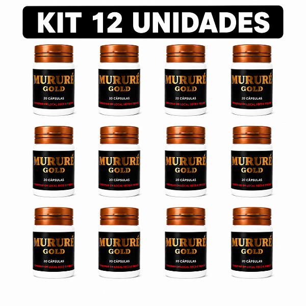 Kit 12 Frascos Mururé Gold Caseiro Original Frete Grátis