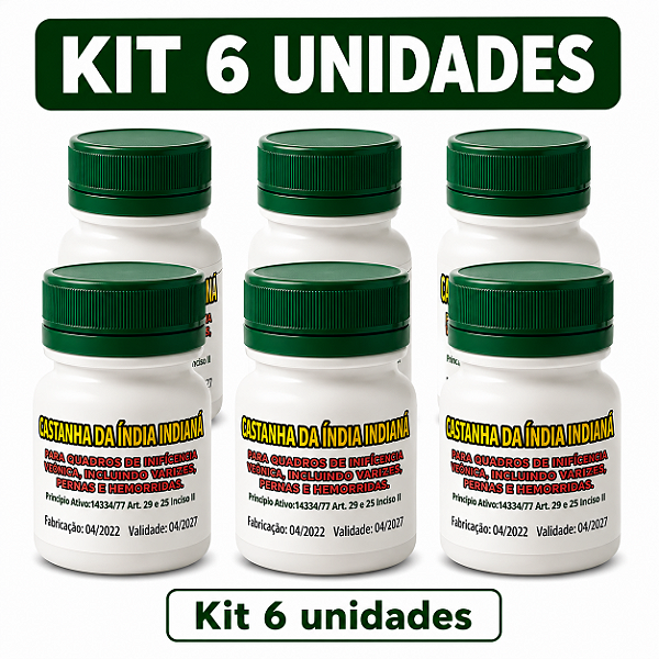 Kit 6 Castanha da Índia Indiana Frete Grátis