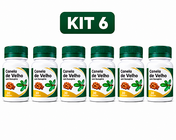 Kit 6 Canela de Velho com Sucupira Original 30 Caps | Frete Grátis
