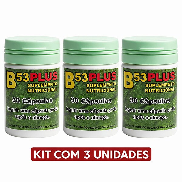 Kit 3 B53 Plus 30 Capsulas | Frete Grátis