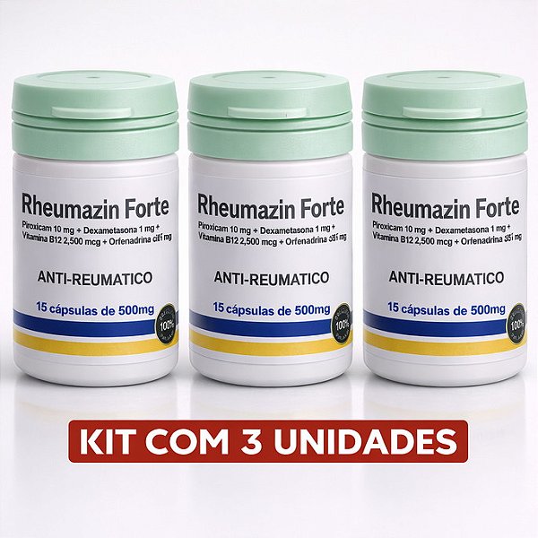 Rheumazin Forte Kit 3 Potes com 15 Caps | Frete Grátis