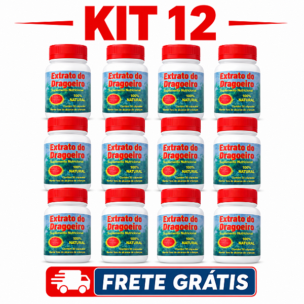 Kit 12 Extrato Dragoeiro Concentrado | Frete Grátis