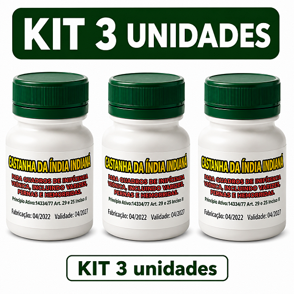 Kit 3 Castanha da Índia Indiana