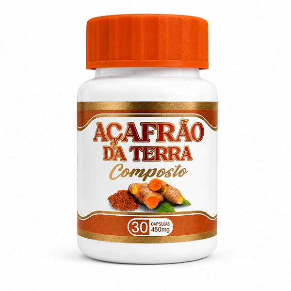 Açafrão da Terra Composto 30 Cápsulas 450mg Suplemento Alimentar