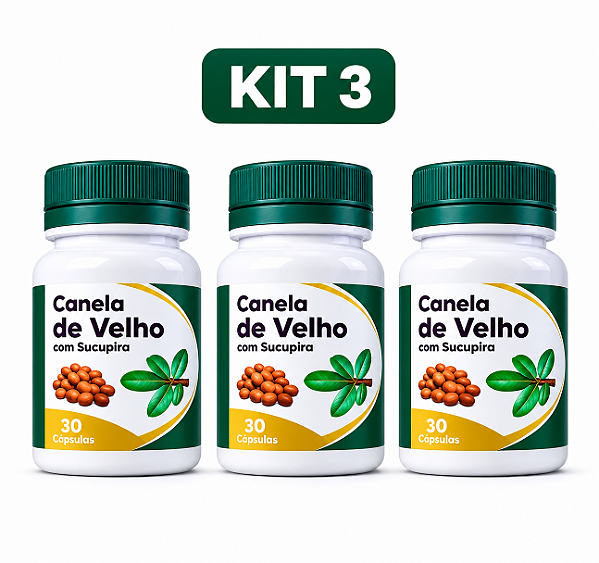 Kit 3 Canela de Velho com Sucupira Original 30 Caps | Frete Grátis