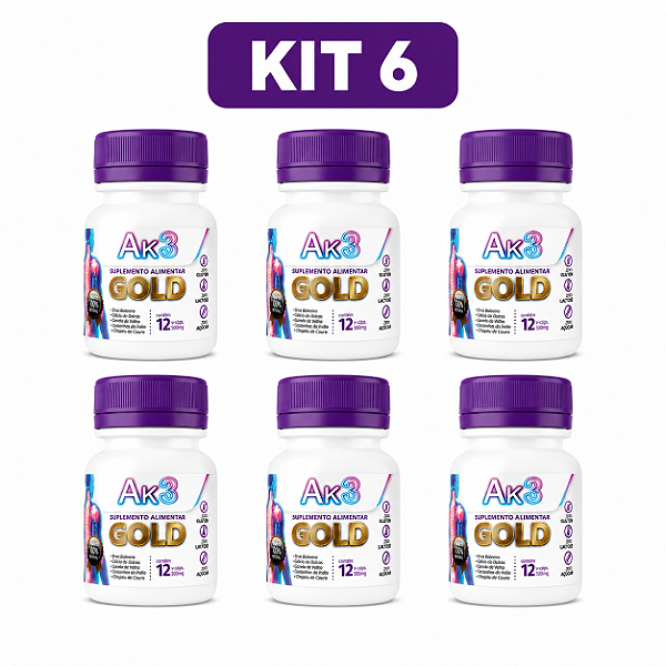 Kit 6 AK3 Gold com 12 Cápsulas Suplemento Alimentar