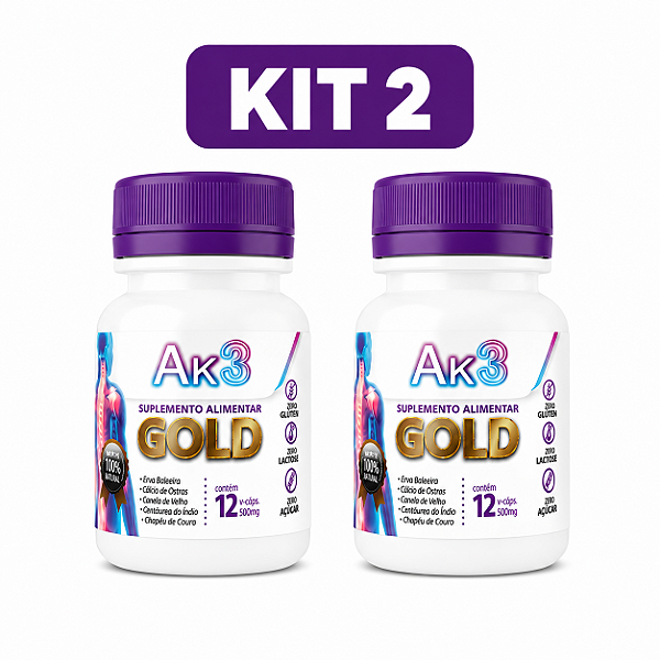 Kit 2 AK3 Gold com 12 Cápsulas Suplemento Alimentar