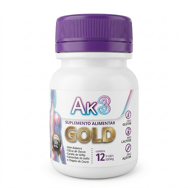 AK3 Gold com 12 Cápsulas Suplemento Alimentar
