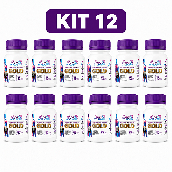 Kit 12 AK3 Gold com 12 Cápsulas Suplemento Alimentar