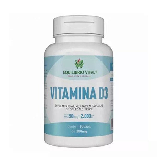Vitamina D3 60 Cápsulas 300mg Equilibrio Vital
