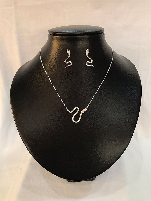 Conjunto Serpente Elegance – Colar 45cm + Brincos Cobras