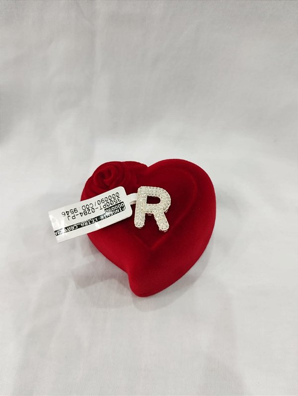 Pingente Letra “R” Cravejado – Prata 925