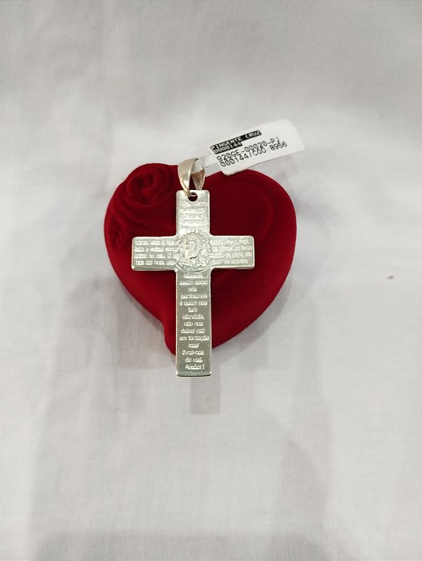 Pingente Crucifixo Pai Nosso G – Prata 925
