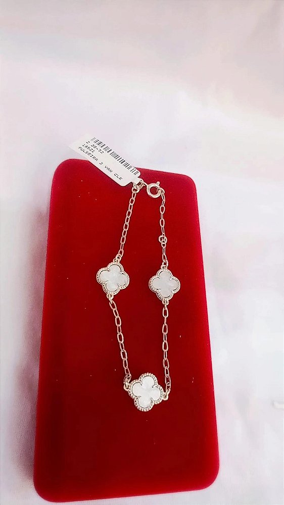 Pulseira Van Cleef Inspired – Trevo da Sorte Branco