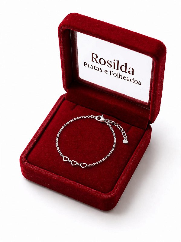 Pulseira Feminina Corações