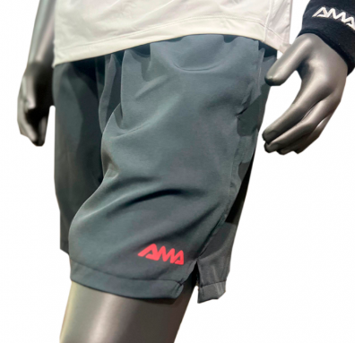 SHORT AMA SPORT BEACH WEAR - CINZA COM VERMELHO