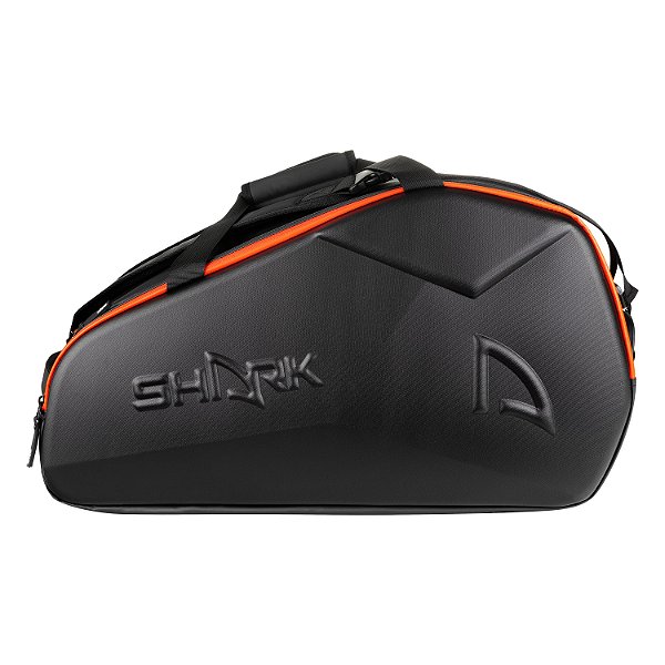 RAQUETEIRA SHARK PRETA E LARANJA