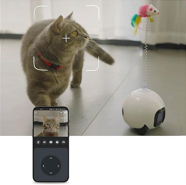 Mini-Robô Móvel de Monitoramento Wi-Fi para Gatos com Câmera HD Inteligente NewPet