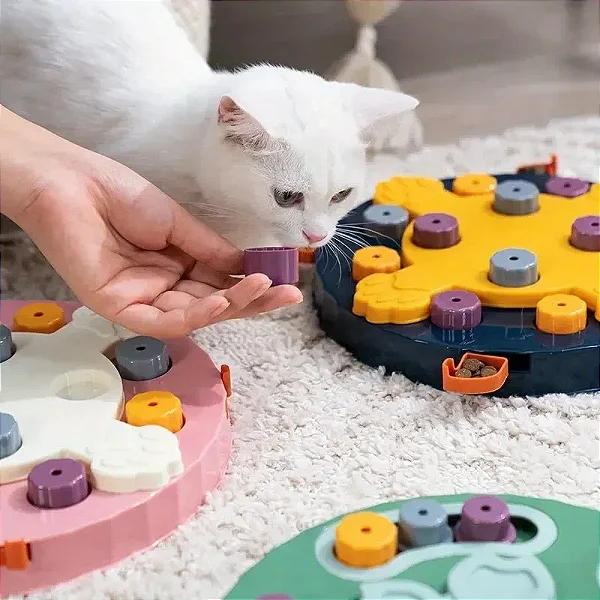 Quebra-Cabeças de Alimentação Lenta para Gatos