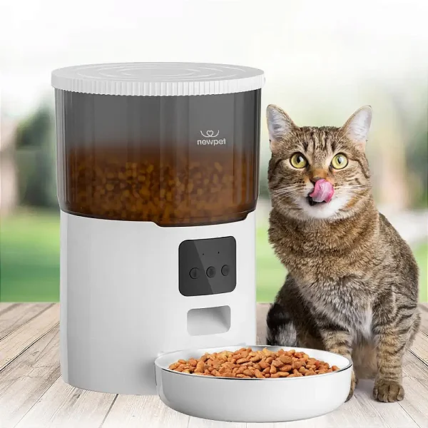 Alimentador Automático NewPet 4l Wi-Fi com Gravador de Voz