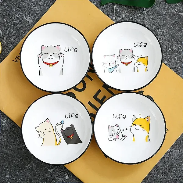 Mini Tigelas Redondas de Porcelana com Gatinhos