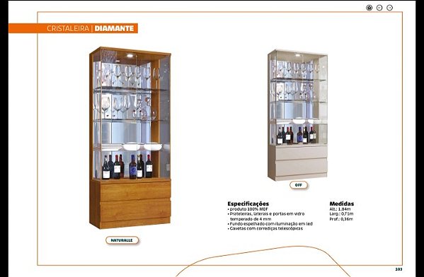 Cristaleira Diamante - Elegância e Funcionalidade para sua Casa