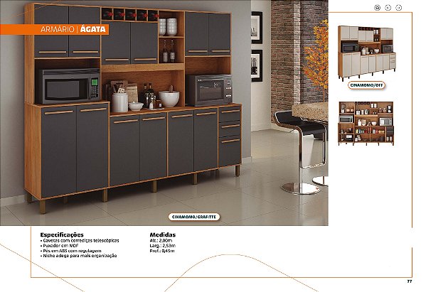 Armário Ágata - Elegância e Funcionalidade para sua Cozinha
