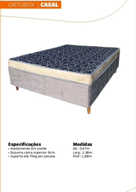 Ortobox Casal com Suede e Espuma 8cm