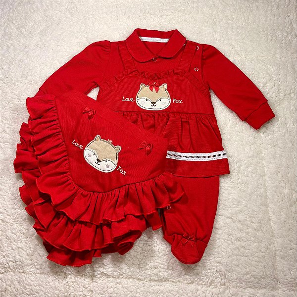 Saída Maternidade Menina Vermelha - Premium