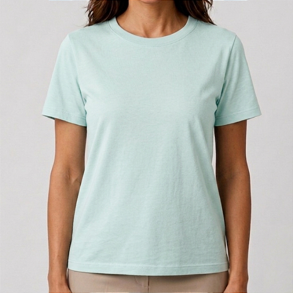 Blusa Turquesa Claro Lisa Básica Feminina Algodão