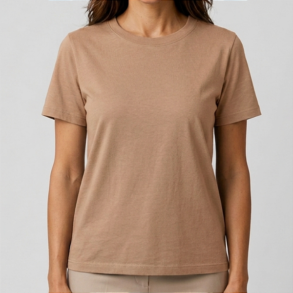 Blusa Nude Lisa Básica Feminina Algodão