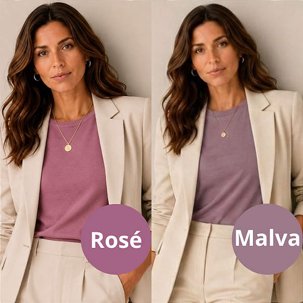 Duas Blusas Básicas Lisas Femininas Algodão