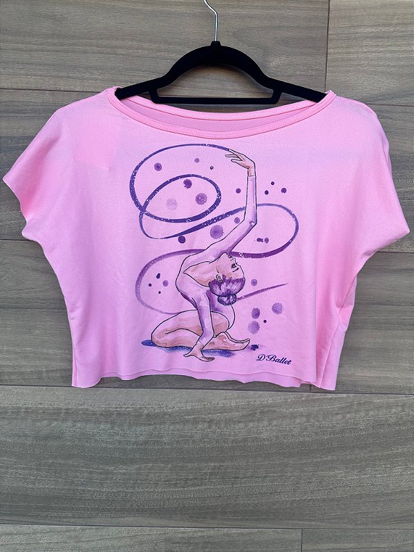 Blusa Kids cropped em malha ginasta
