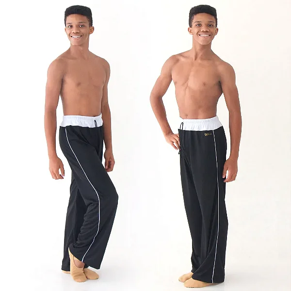 Calça faixa preta lateral em malha