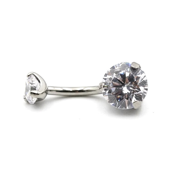 Navel Titanio Color Zircônia Cravejada