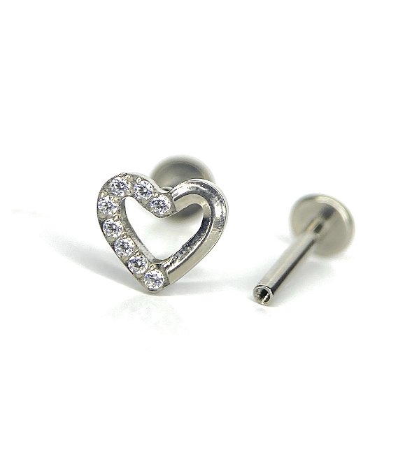 Labret Coração Cravejado
