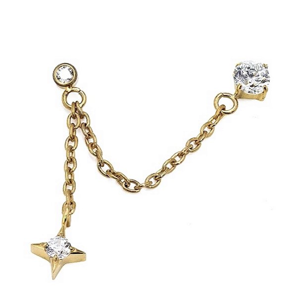 Labret Corrente Ponto de Luz PVD